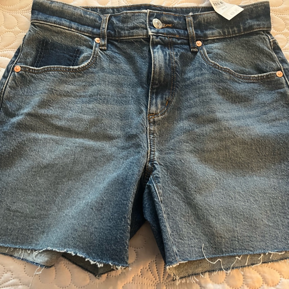 LOFT Blue Jean Shorts Classic Cut-Off Style - Picture 2 of 6